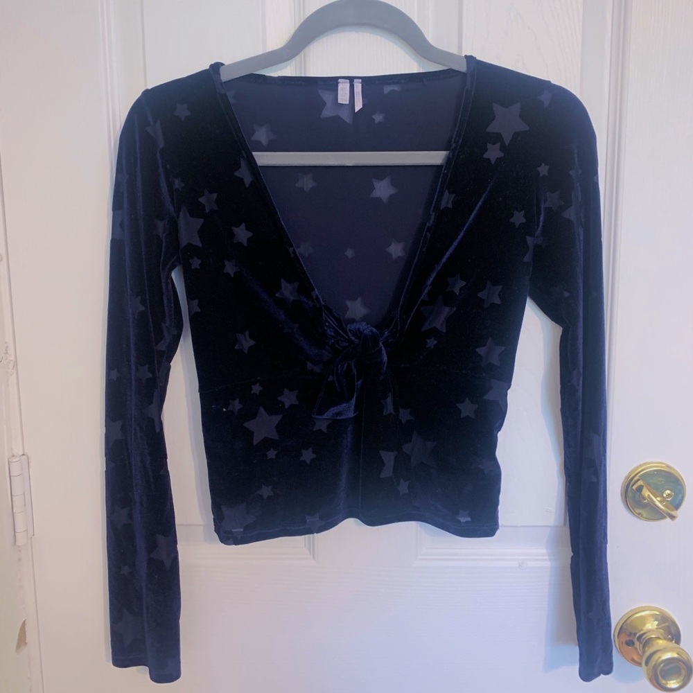 Urban Outfitters Out from Under Velvet Long-sleeve. Size S, Deep Blue.